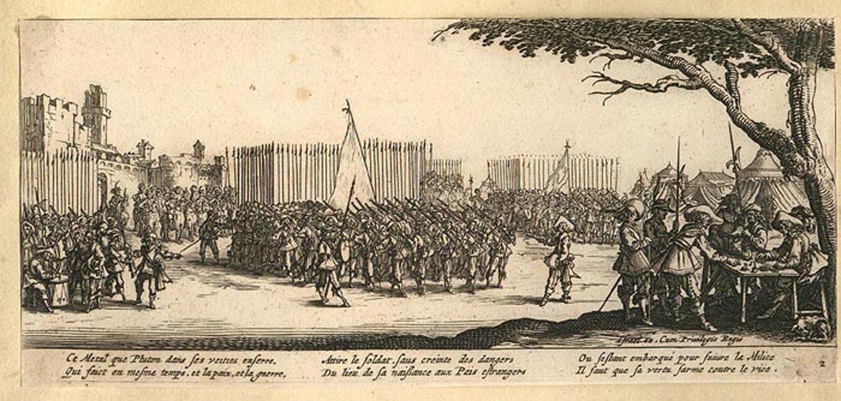 18 Dessin Callot Lenrolement des troupes cm